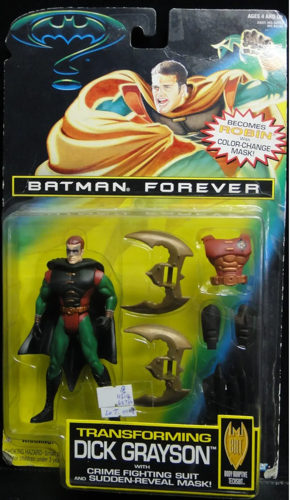 Kenner 蝙蝠俠 羅賓 Batman Forever Transforming Dick Grayson Robin With Crime Fighting Suit And Sudden-Reveal Mask 64146 (倉) 1131465780 1