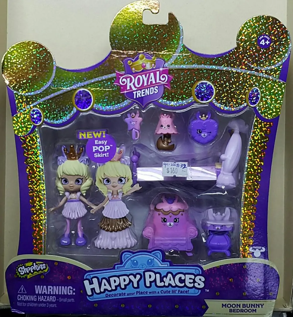 Moose 57592 皇室時尚 驚喜收集套裝 月亮兔子睡房 Shopkins Royal Trends Happy Places Moon Bunny Bedroom Set (Epc-2207B-32) 存 1