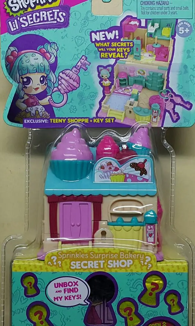 Moose 57480 小小秘密3 開鎖驚喜迷你樂園 糖屋烘焙店 套裝 Shopkins Lil' Secrets Sprinkles Surprise Bakery Secret Shop Set (Epc-2321-20) 存 1