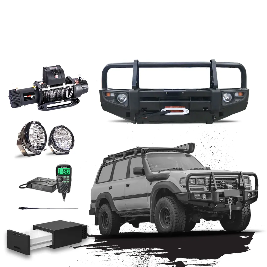 80 Series Touring Pack Suits: 80 Series Landcruiser - Bullbar, Winch, Lights, Uhf + Free Fridge 1