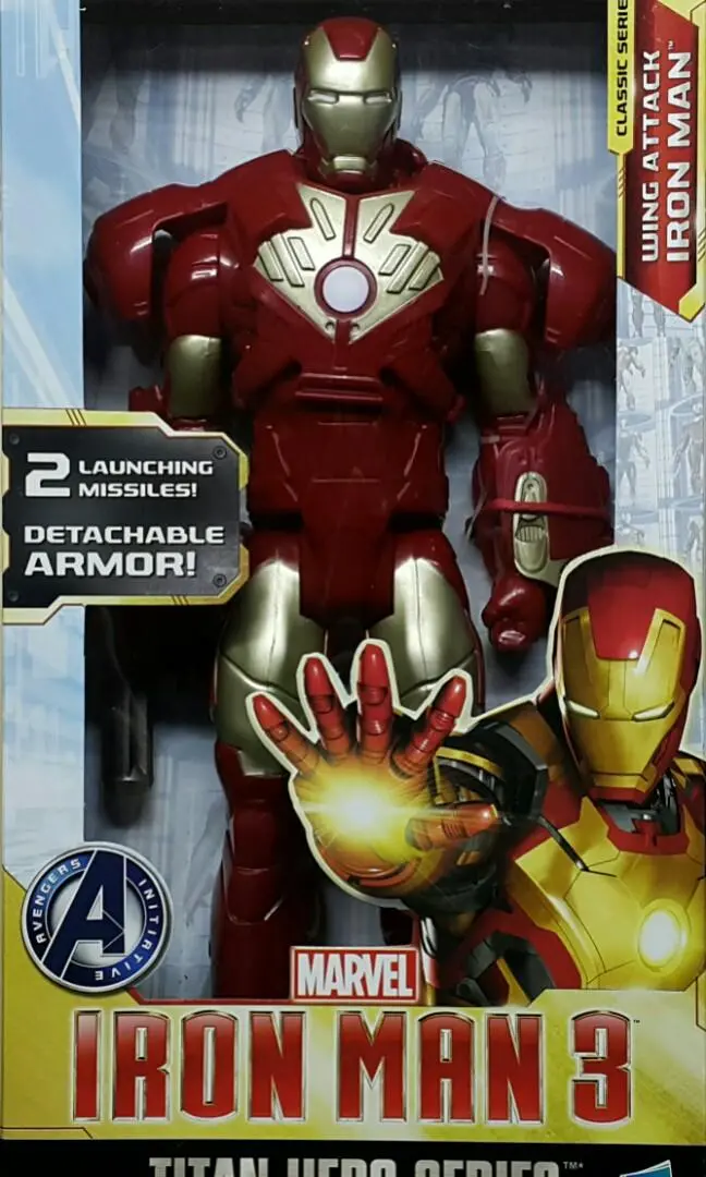 Hasbro 60698 孩之寶 漫威 復仇者聯盟 鐵甲奇俠3 泰坦英雄系列 經典系列 鐵甲奇俠 Marvel Avengers Initiative Iron Man 3 Titan Hero Series Classic Series Wing Attack Iron Man B30431070 (Piu/Kw6-100) 存 1