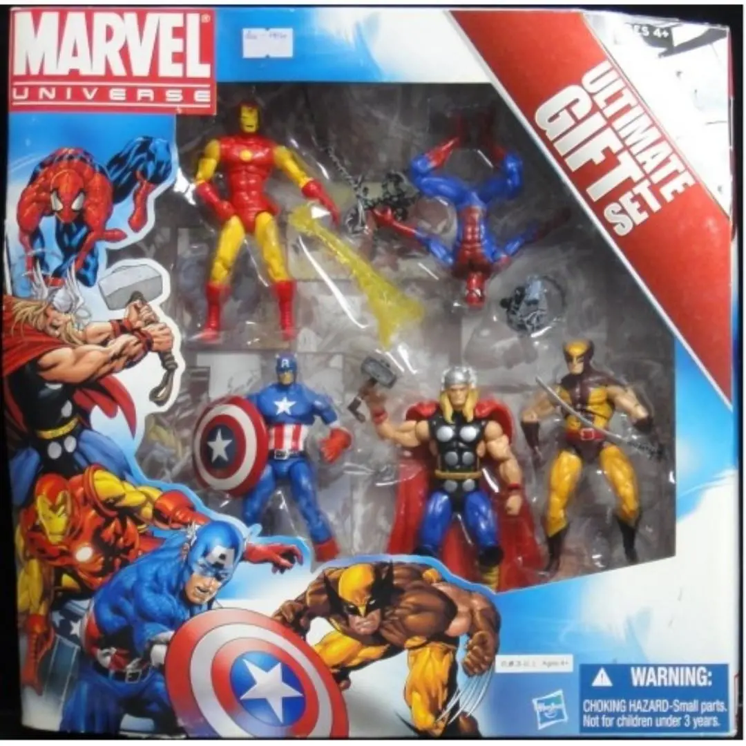 Hasbro 漫威宇宙 蜘蛛俠 鐵甲奇俠 雷神奇俠 美國隊長 狼人 Marvel Universe Ultimate Gift Set Spider-Man Iron Man Thor Captain America Wolverine 66225 (C926-233 存) 1