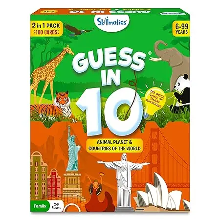 Skillmatics Card Game - Guess In 10 Animals & Countries Combo 1