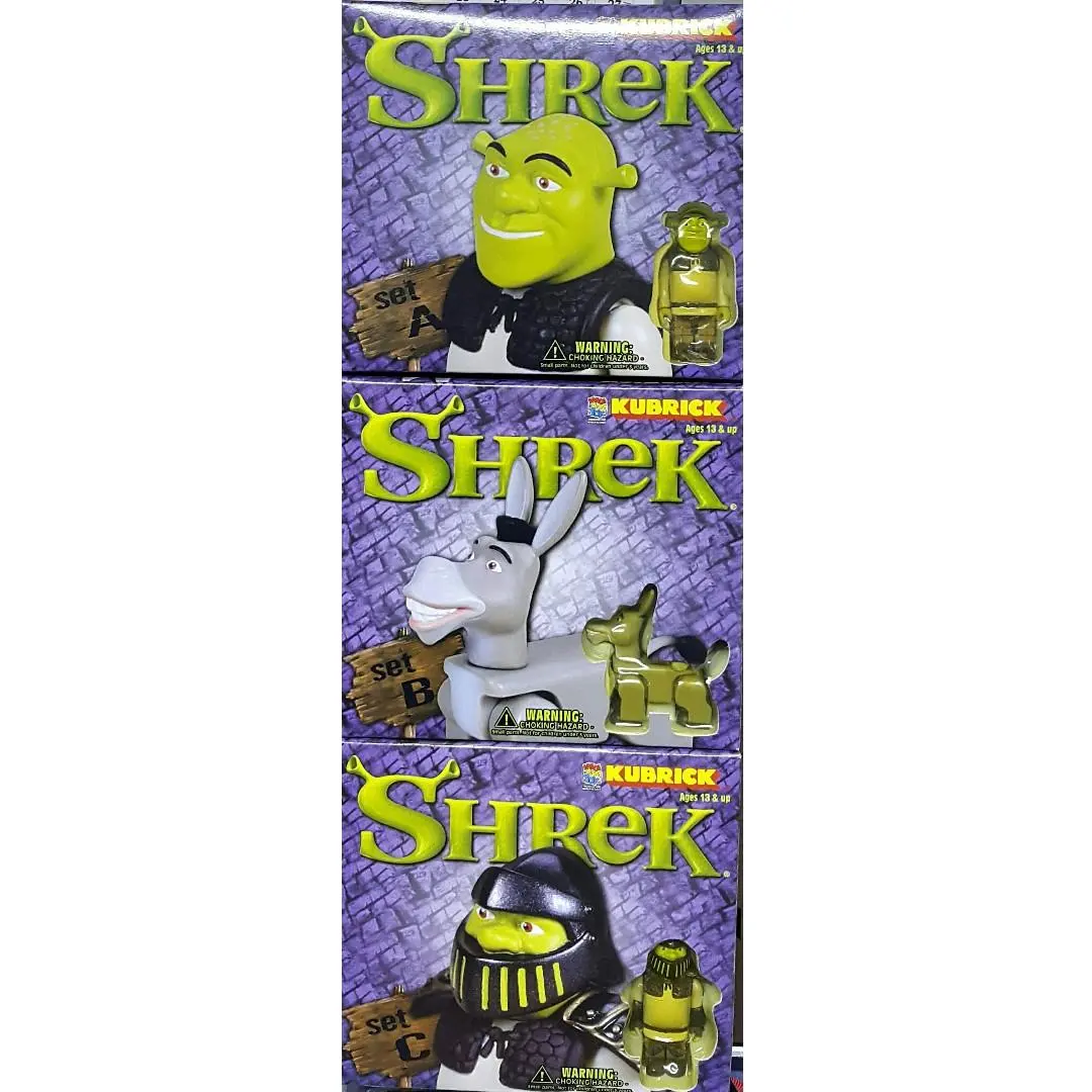 Medicom 85311 85312 85313 史力加 科格親王 薑餅人 驢友 費安娜公主 Kubrick Shrek Lord Farquaad Gingerbread Man Donkey Princess Fiona Mascot Boy Set (Ying-1-30S) 1