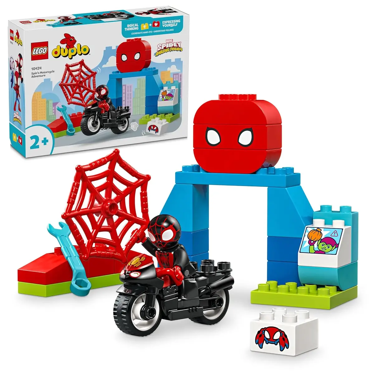 Lego Duplo Marvel Spin's Motorcycle Adventure Set Kit For Ages 2+ 1