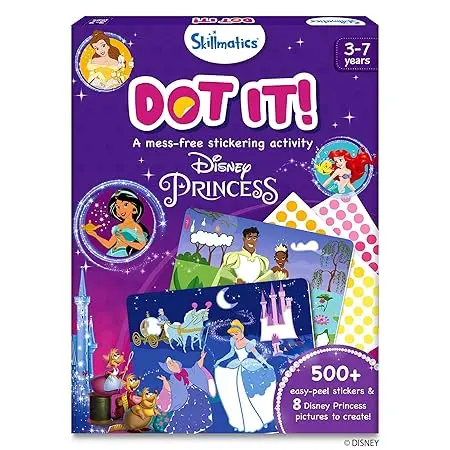 Skillmatics Paper Art Activity- Dot It Disney Princess, No Mess Sticker Art For Kids 1