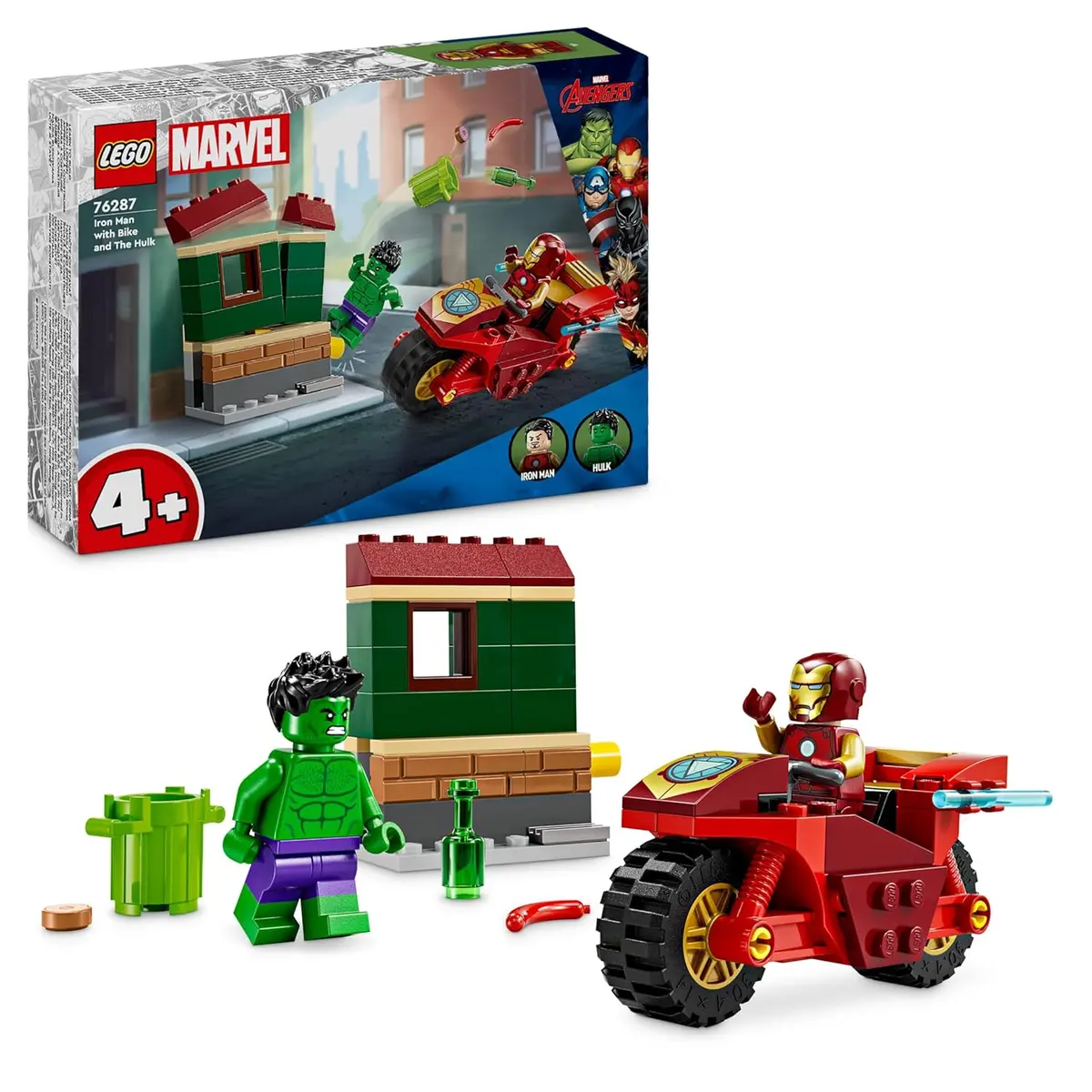 Lego Marvel Iron Man With Bike And The Hulk Building Kit For Ages 4+ 1
