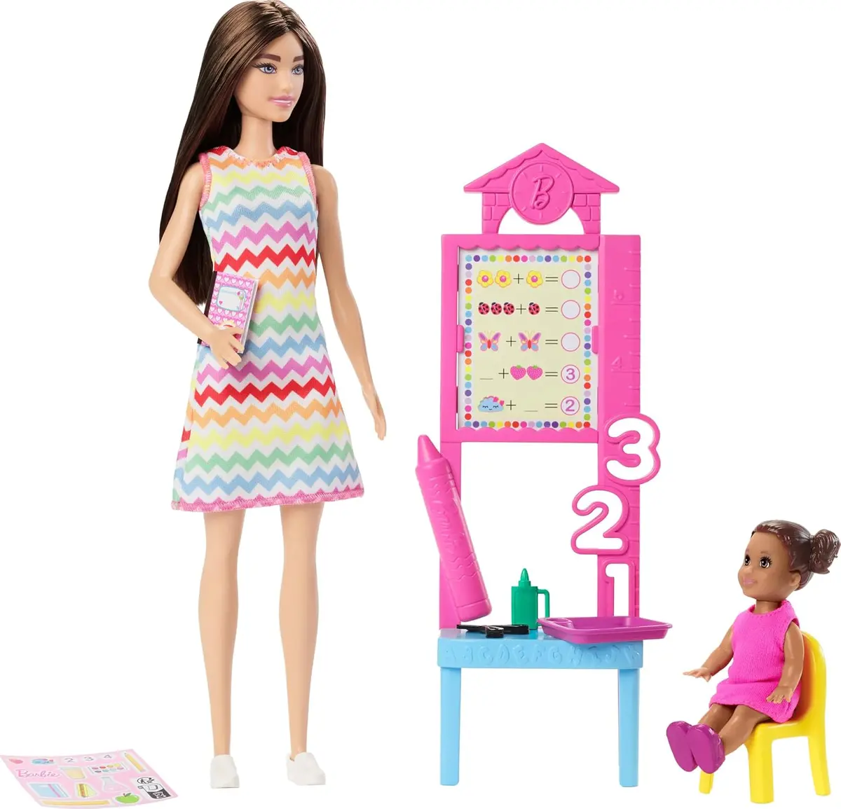 Barbie Teacher Doll With Brunette Fashion Doll, 1 Toddler Doll, & Teaching Accessories For Kids Ages 3+ 1