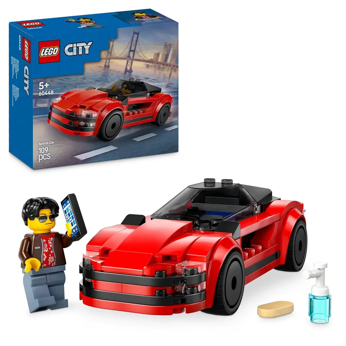 Lego City Red Sports Car Supercar Toy Vehicle Building Kit For Ages 5+ 1
