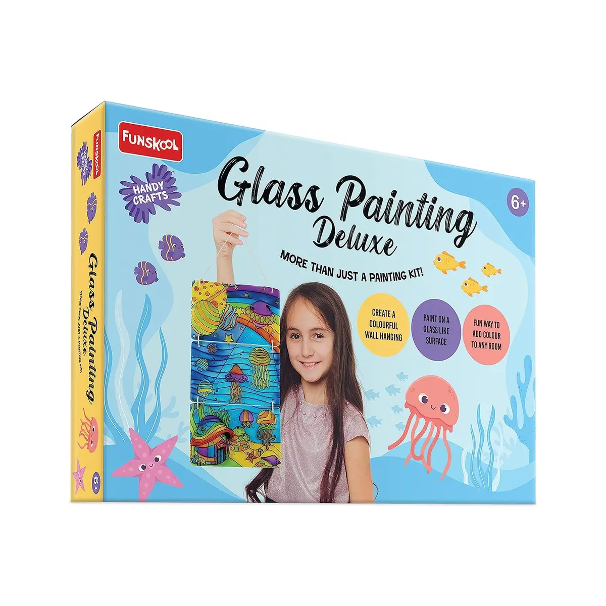 Funskool Handycrafts Glass Painting Deluxe Arts And Crafts Kit For Kids Ages 6 Years And Above 1