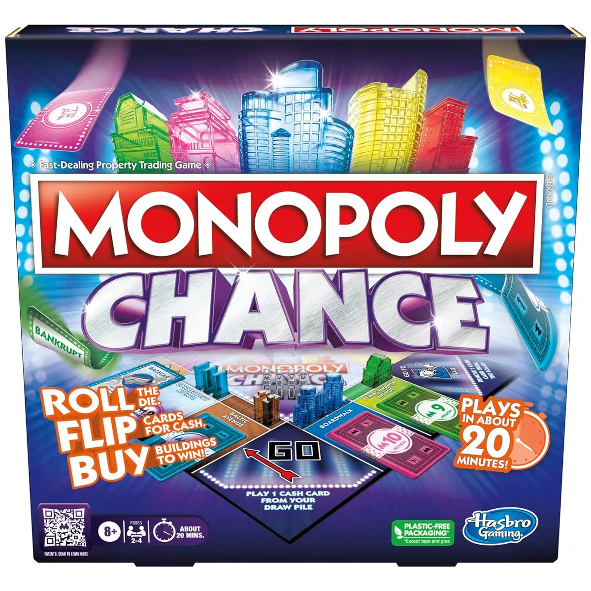Monopoly Chance Board Game Fast-Paced Family & Party Board Game For Adults And Kids Ages 8+ 1