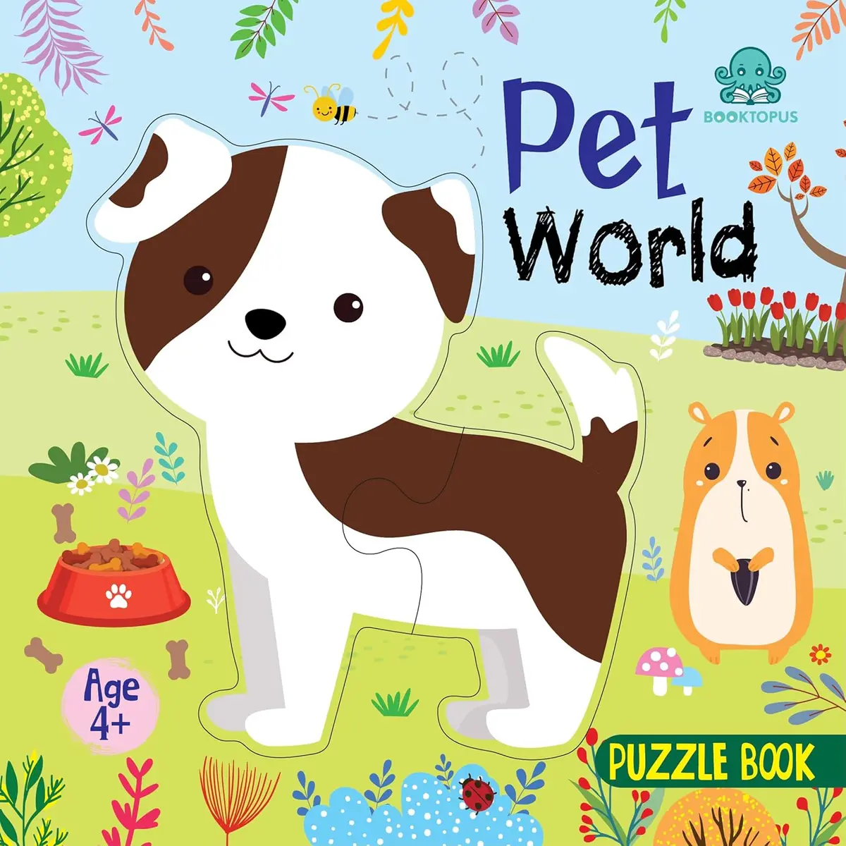 Booktopus Square Puzzle Board Book - Pet World Learning Puzzle With Easy Grip Pieces - Educational Toys For Kids 4+ 1