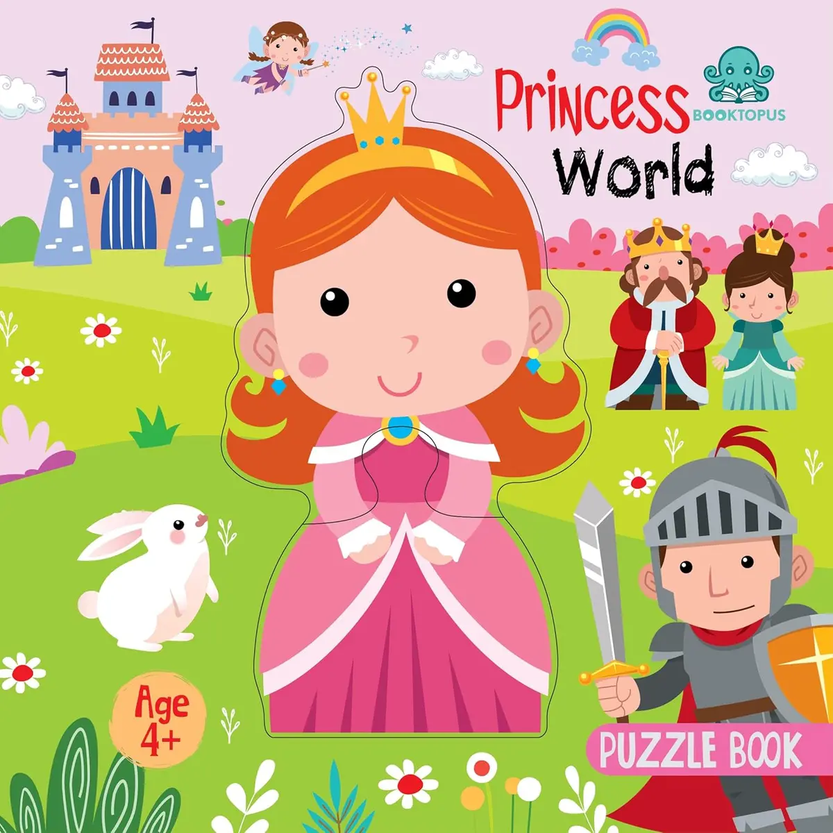Booktopus Square Puzzle Board Book - Princess World Learning Puzzle With Easy Grip Pieces - Educational Toys For Kids 4+ 1