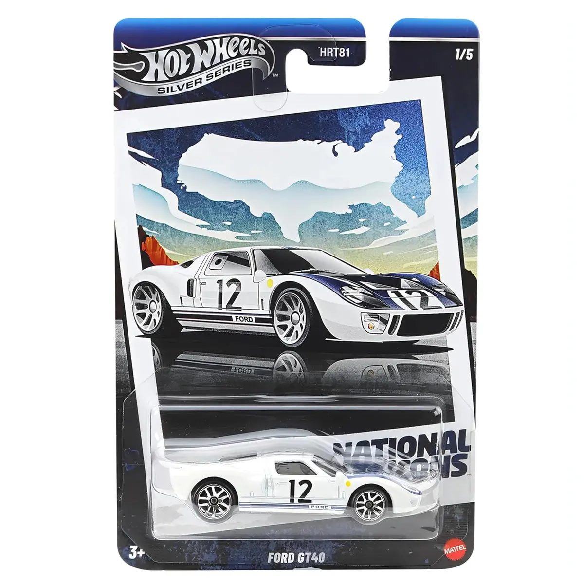 Hot Wheels 2025 Retro Racing Club Silver Celebration Series 1:64 Scale Ford Gt-40 With Exclusive Wheels & Collectible Race-Inspired Packaging 1