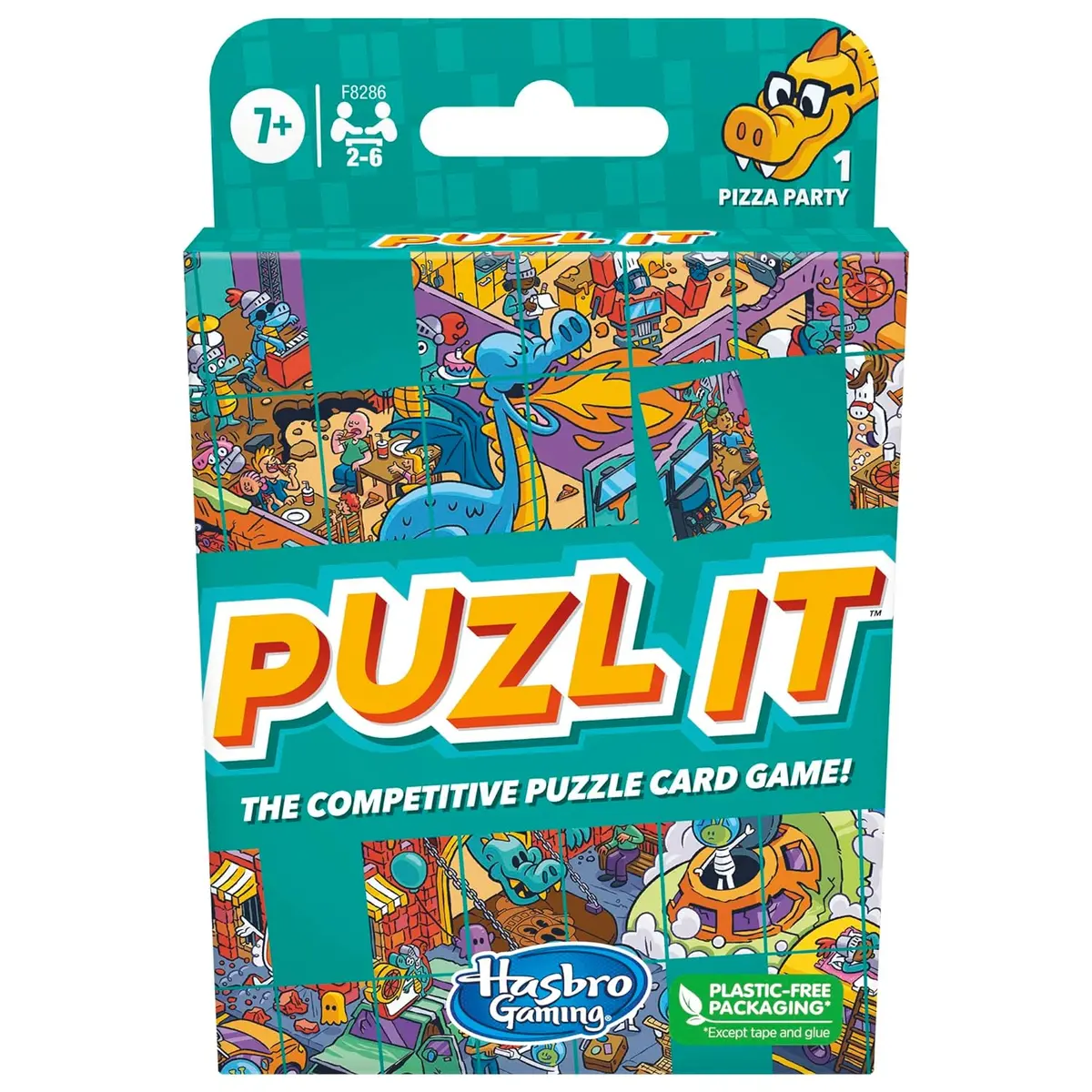 Hasbro Gaming Puzl It Pizza Party Competitive Puzzle Card Game For Ages 7 And Up 1