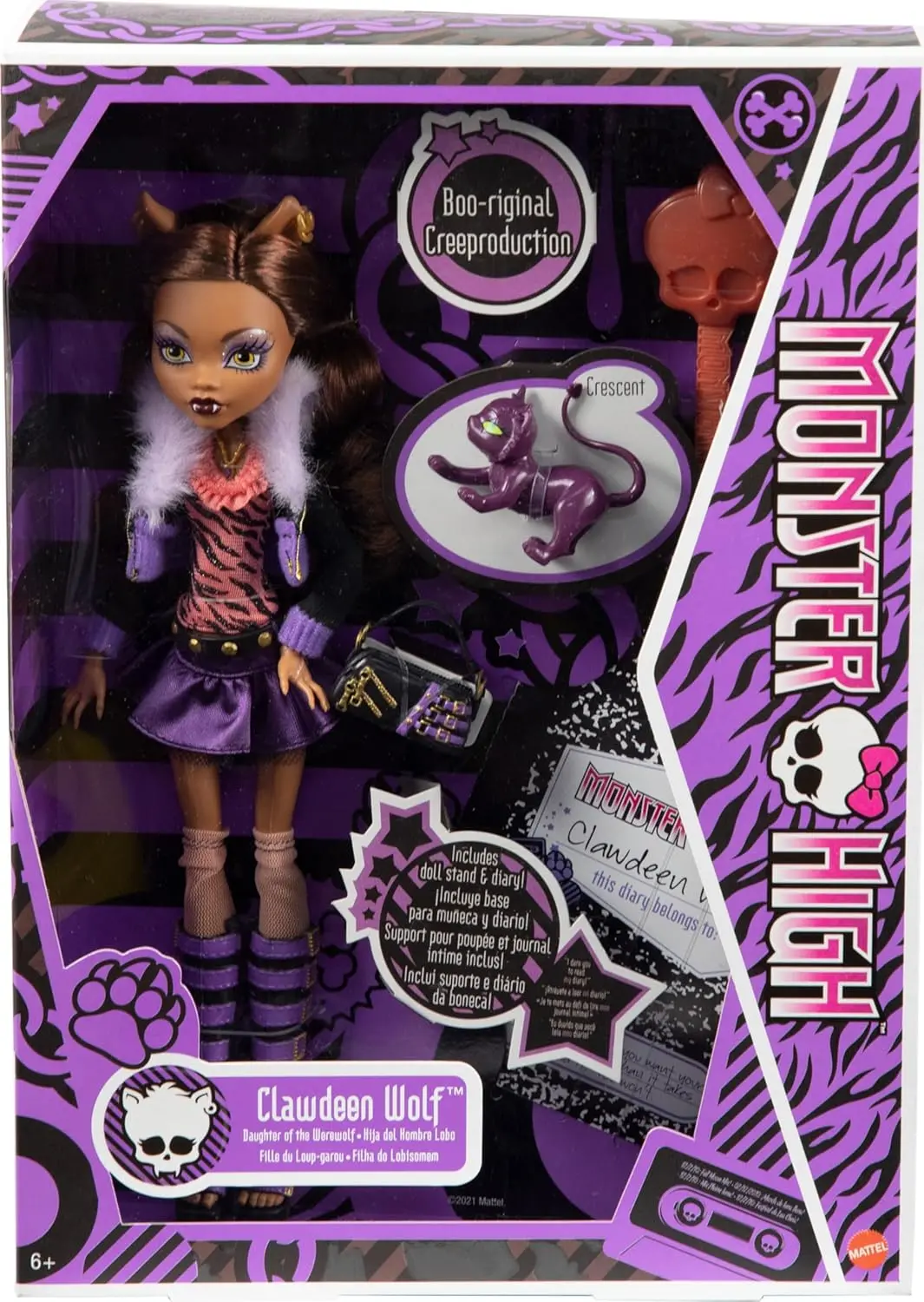 Monster High 10.5 Inch Clawdeen Wolf Reproduction Doll Wearing Original Fashion & Shoes, With Pet, Doll Stand & Accessories Gift For Ages 6+ 2