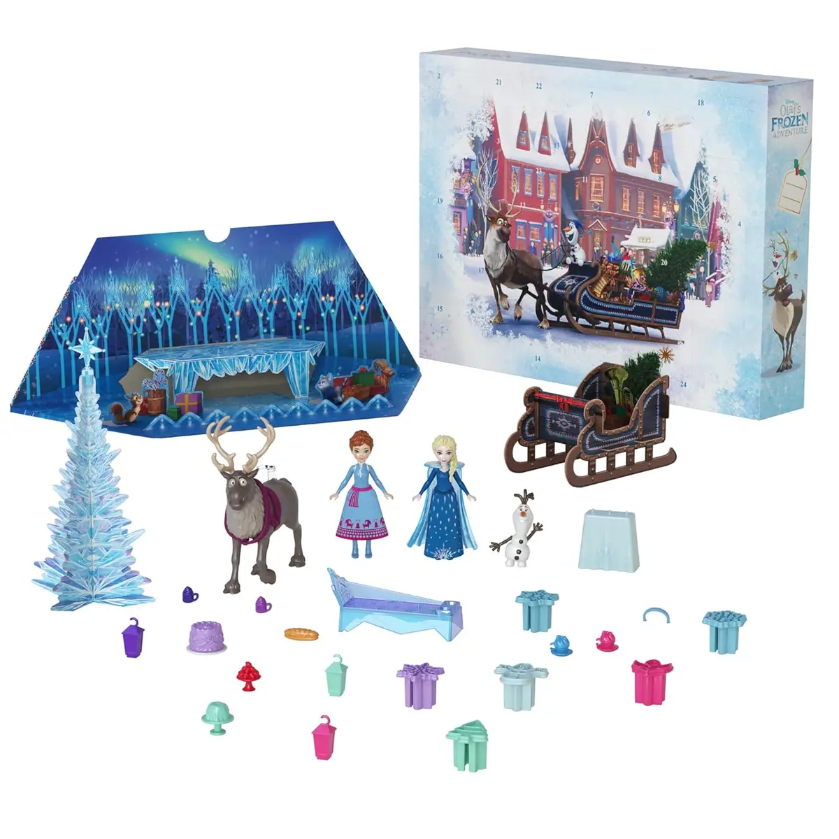 Disney Frozen 2025 Advent Calendar With 24 Days Of Surprise Toys, Including Anna & Elsa Small Dolls For Kids 1