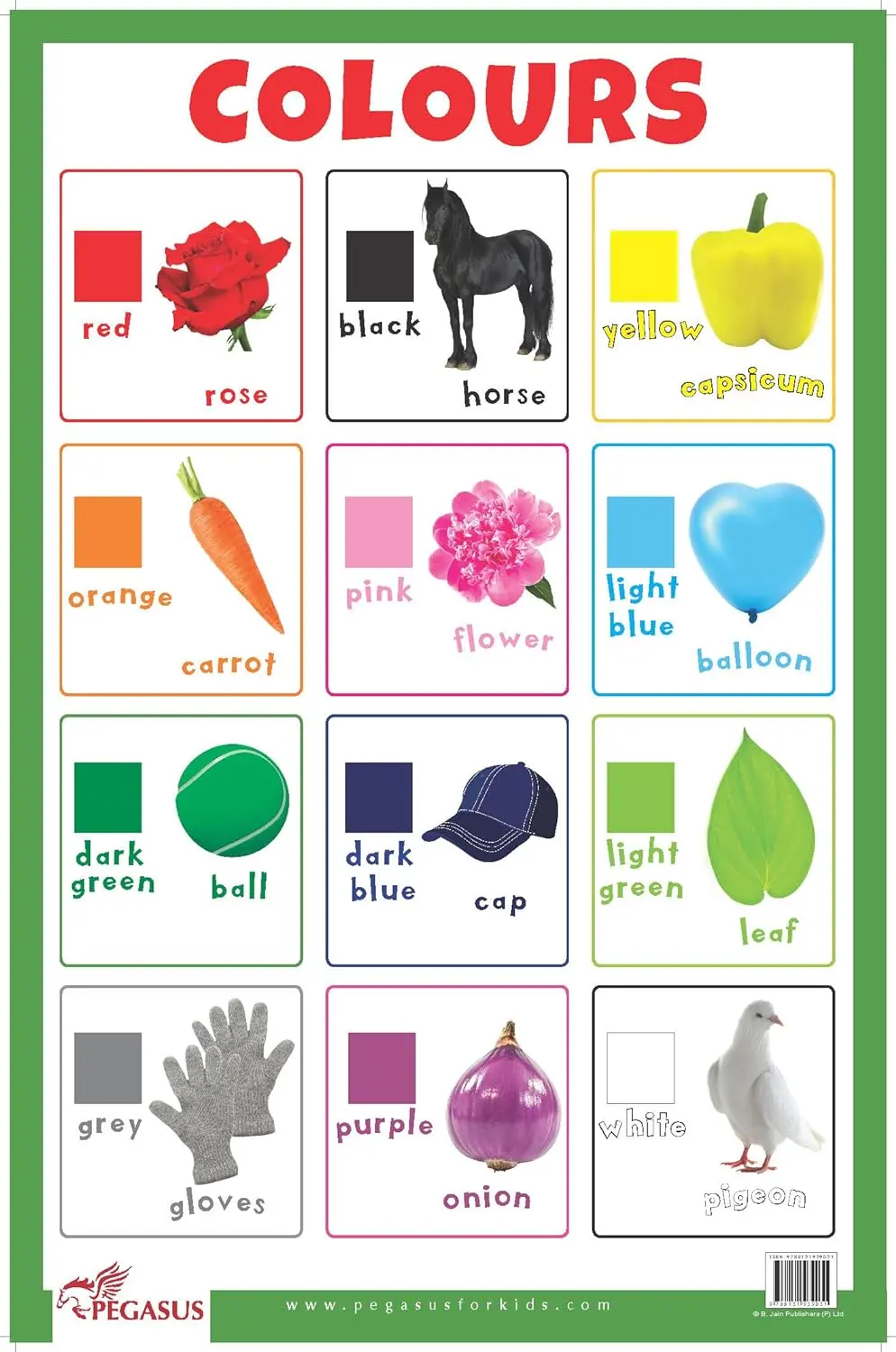 Pegasus Colours - Thick Laminated Preschool Chart 1