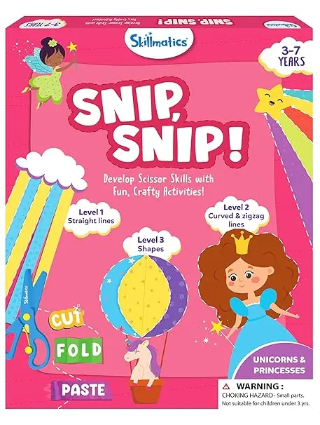 Skillmatics Art & Craft Kit - Snip, Snip Unicorns & Princesses Book, Practice Scissor Skills With 25 Diy Activities 1
