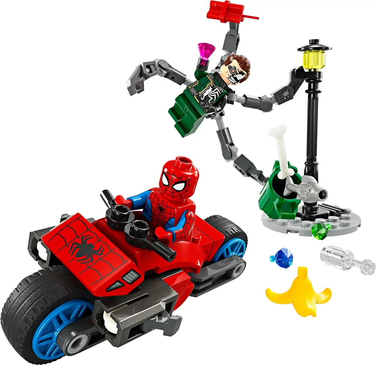 Lego Marvel Motorcycle Chase Spider-Man Vs. Doc Ock Building Kit For Ages 6+ 2