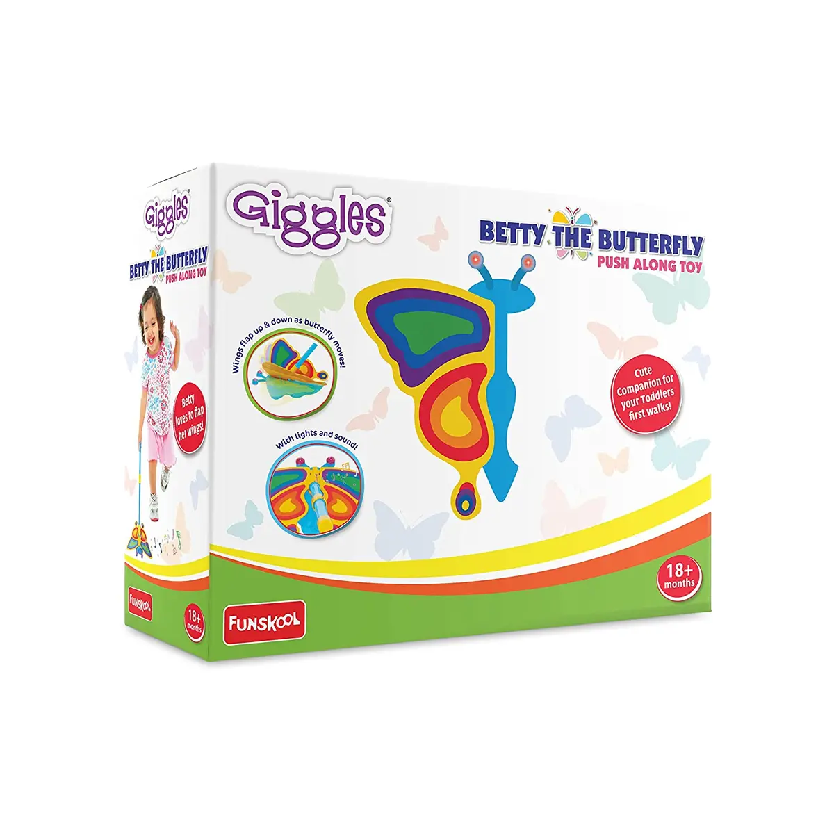 Funskool Giggles Betty The Butterfly Push Along Toy With Lights And Music For Toddlers 1