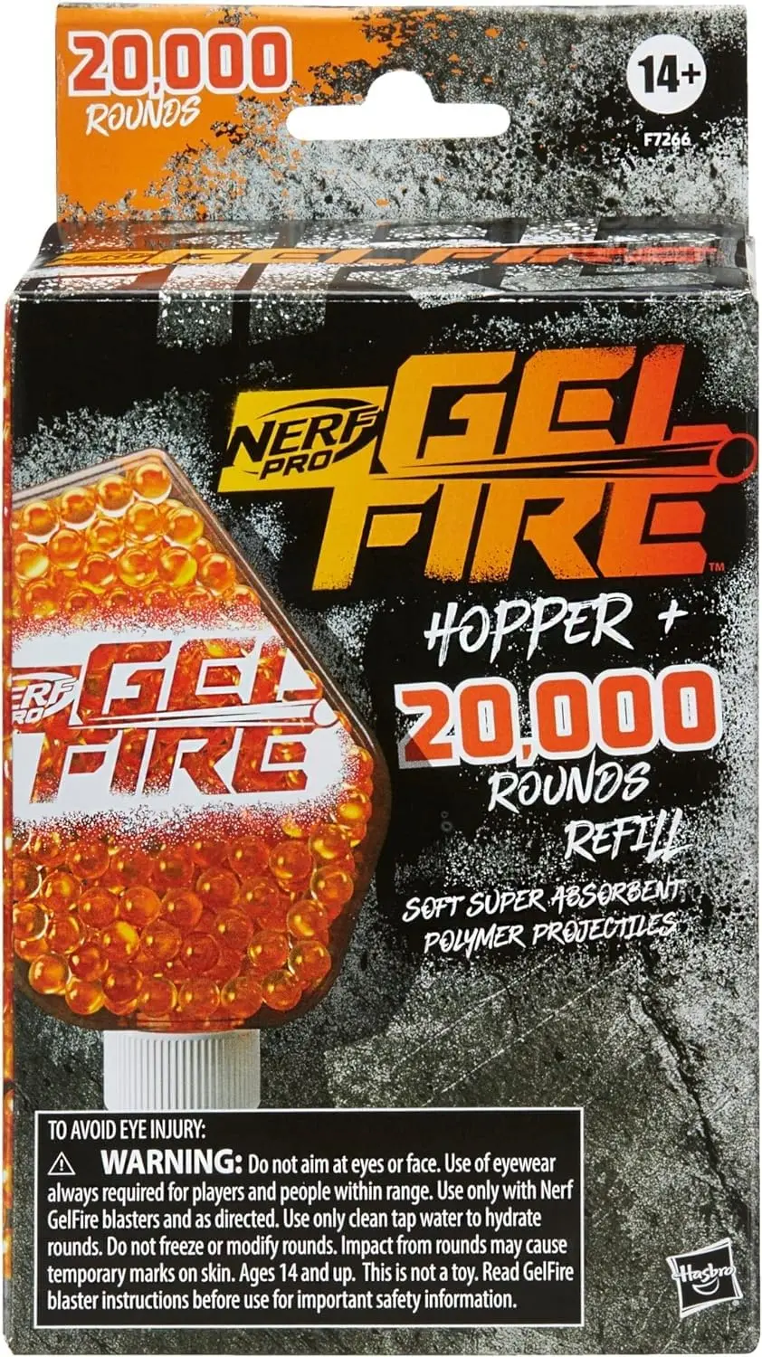 Nerf Pro Gelfire Refill 20,000 Dehydrated Gelfire Rounds & 1X 800 Round Hopper For Use With Nerf Gelfire Blasters For Ages 14 Years Up 1