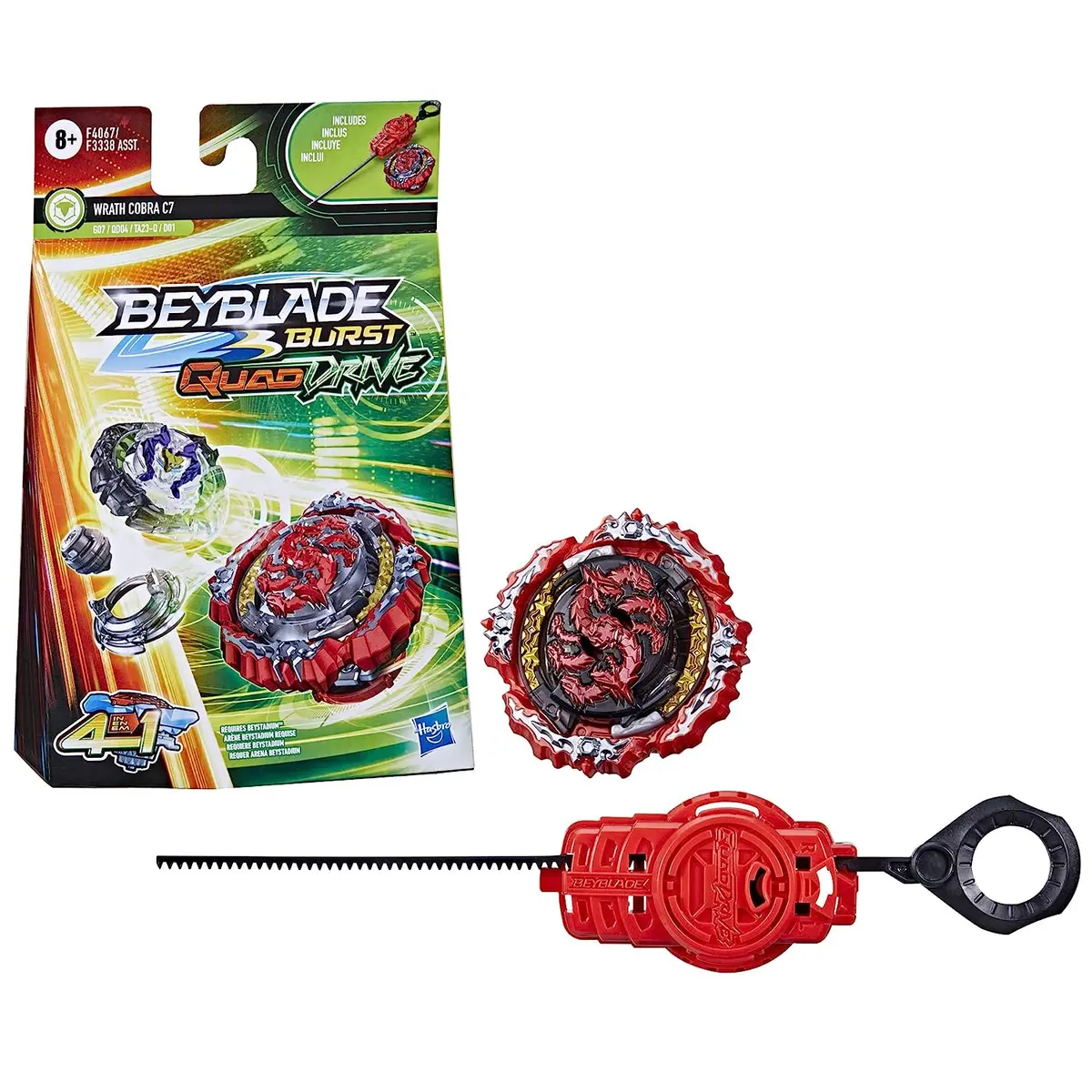 Beyblade Burst Quaddrive Wrath Cobra C7 With Launcher Spinning Top For Kids Ages 8 And Up 1