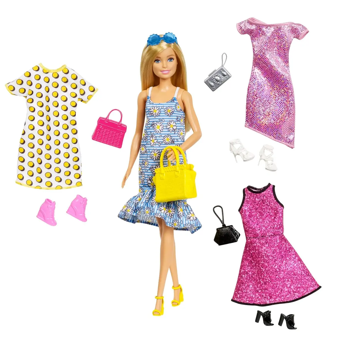 Barbie Doll With Clothes And Accessories With 4 Complete Outfits For Kids Ages 3+ 1