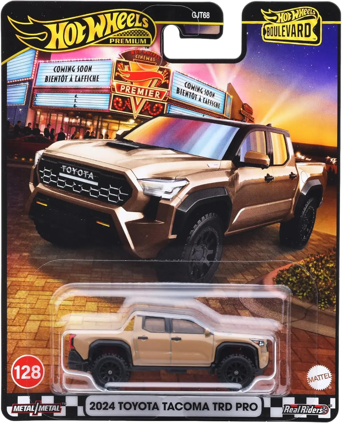 Hot Wheels Premium Boulevard 2024 Toyota Tacoma Trd Pro 1:64 Scale Sports Car With Full Metal Body Construction & Real Riders Tires For Collectors 1