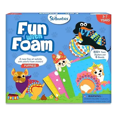 Skillmatics Art Activity - Fun With Foam Puppies, No Mess Sticker Art For Kids, 1