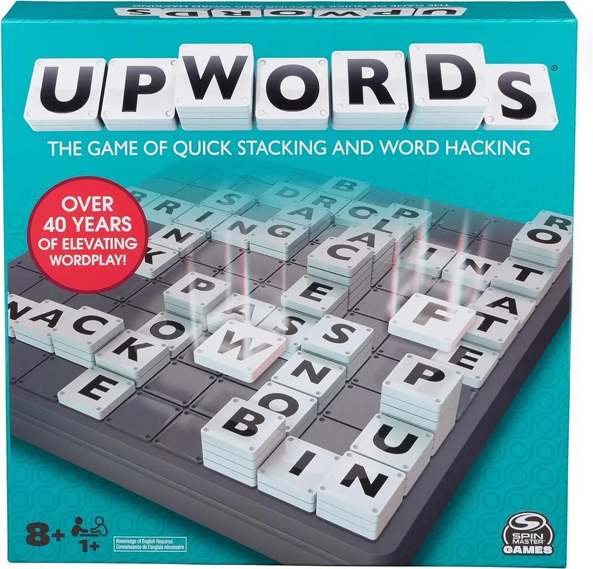 Funskool Upwords, Word Game With Stackable Letter Tiles & Rotating Game For Adults And Kids Ages 8 And Up 1