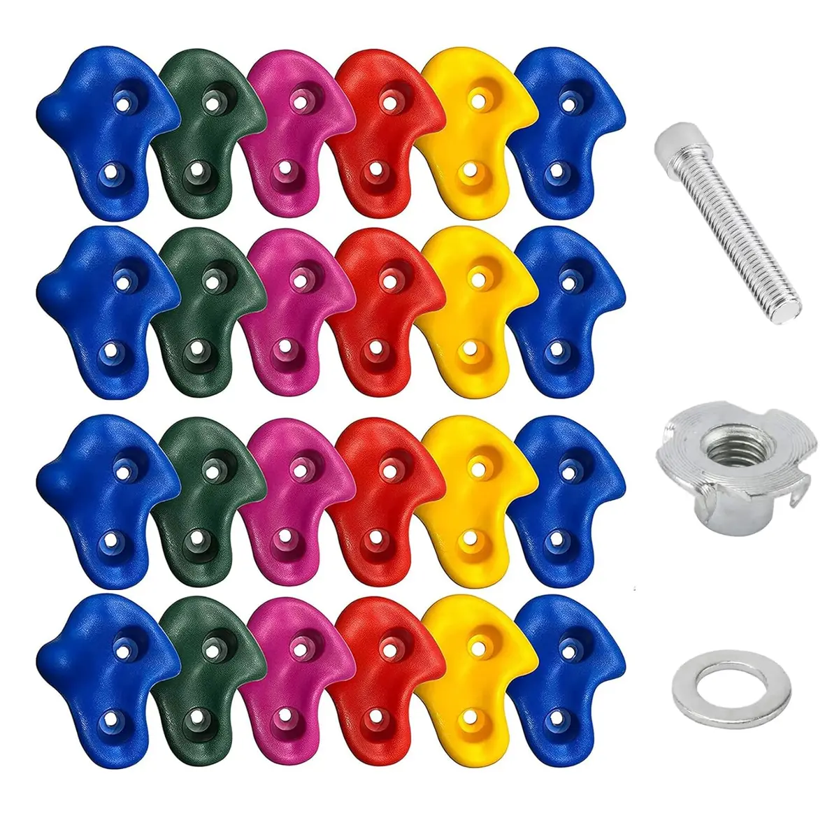 Reznor Stone Textured Climbing Holds Rock Climbing Diy Kids Indoor And Outdoor Play Set, Pack Of 24 1