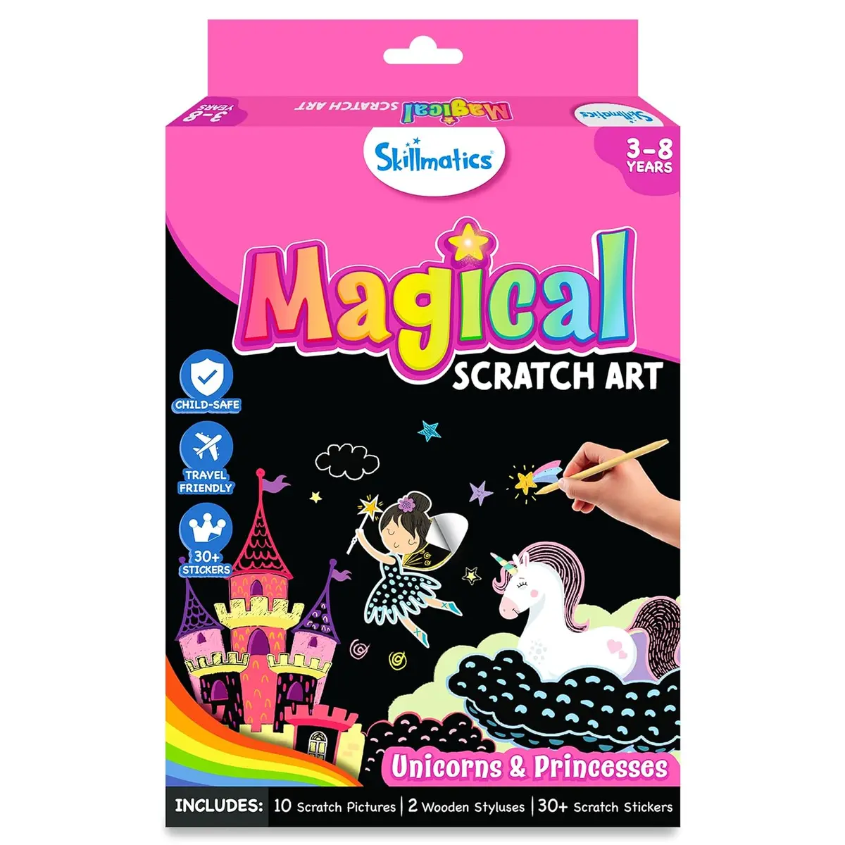 Skillmatics Magical Scratch Art Book - Unicorns & Princesses Diy Activity & Stickers Craft Kits For Ages 3 To 8 Years 1