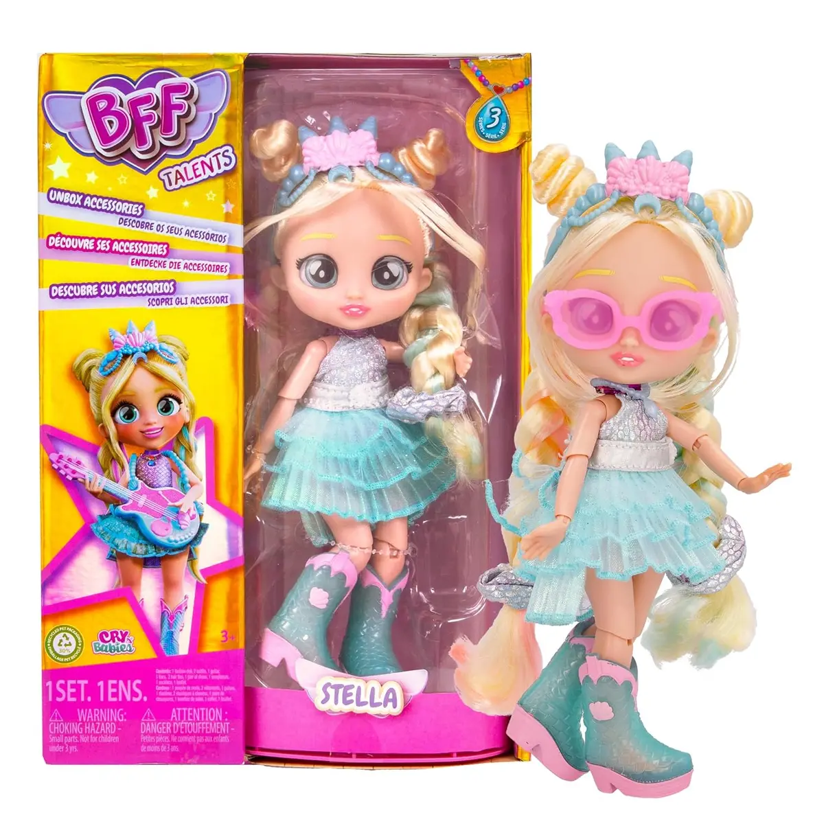 Cry Babies Bff Stella Fashion Doll With Long Hair Including Outfit And Accessories For Ages 3 And Up 1