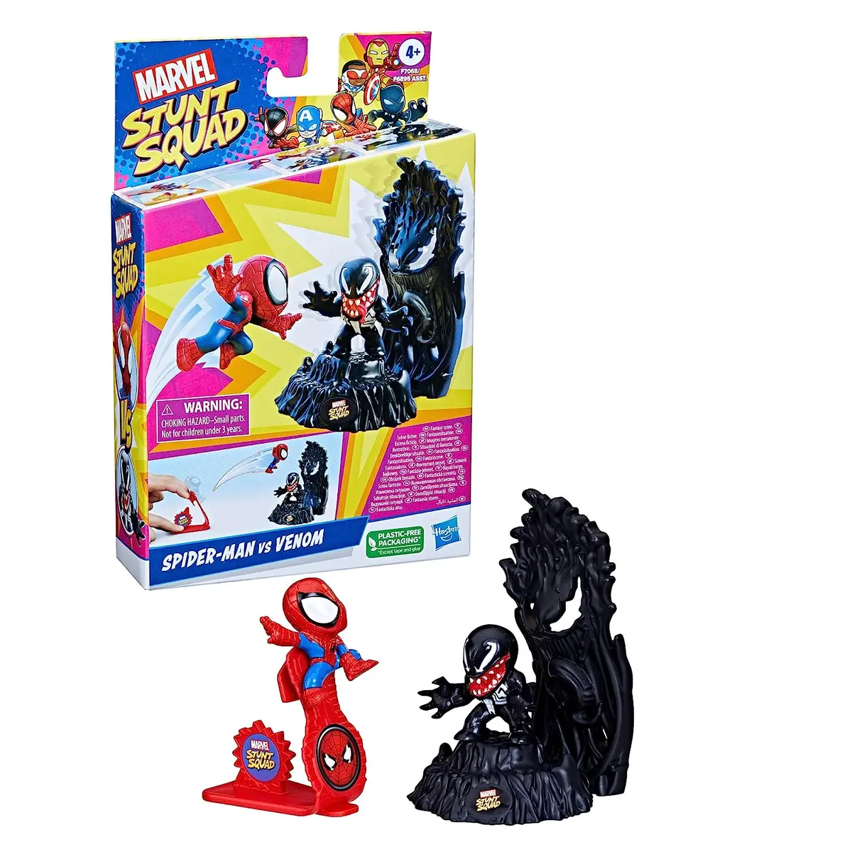 Marvel Stunt Squad 1.5-Inch Spider-Man Vs. Venom Playset For Kids Ages 4 Years And Up 1