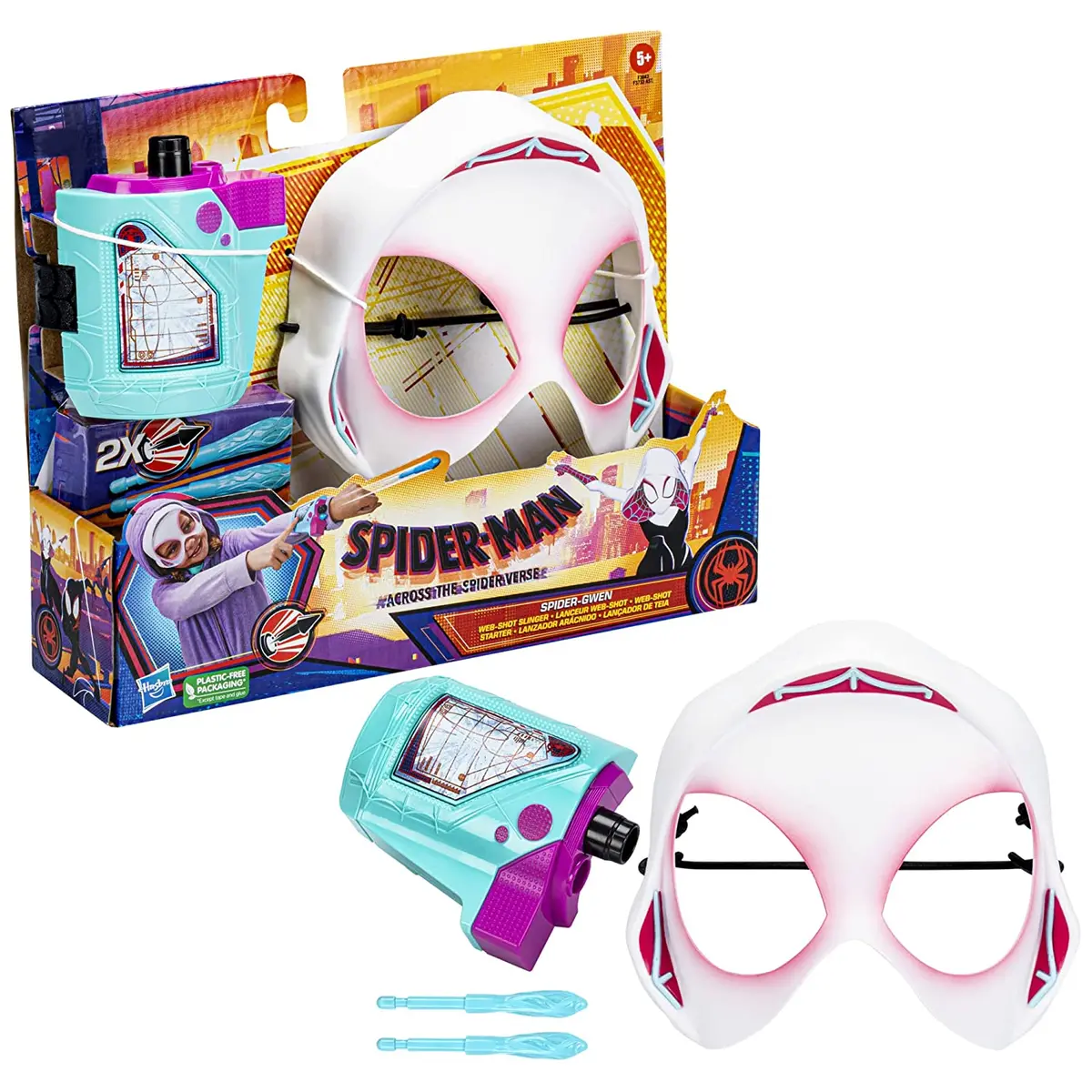 Marvel Spider-Man: Across The Spider-Verse Spider-Gwen Web-Shot Slinger Mask And Blaster Set For 5 Year Old And Up 1