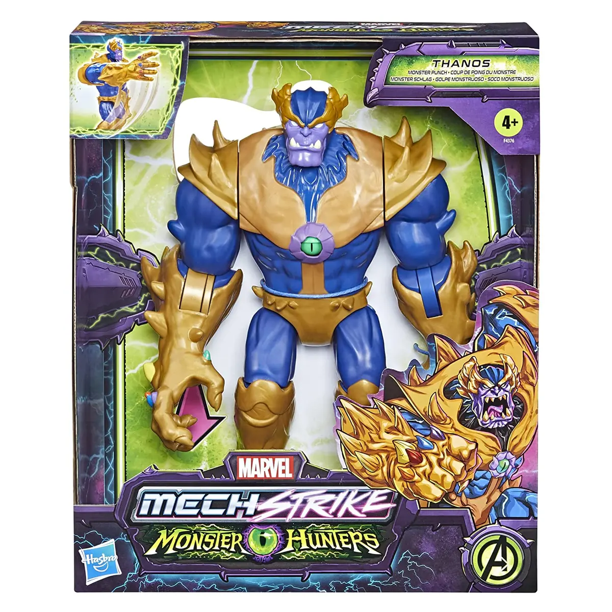 Marvel Avengers Mech Strike Monster Hunters 9-Inch-Scale Monster Punch Thanos Deluxe Action Figure For Kids Ages 4 And Up 2
