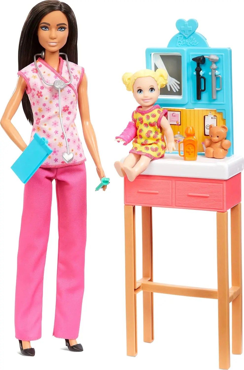 Barbie Pediatrician Doll And Doctor Playset With Purple Scrubs & Accessories For Kids Ages 3 Years And Up 1