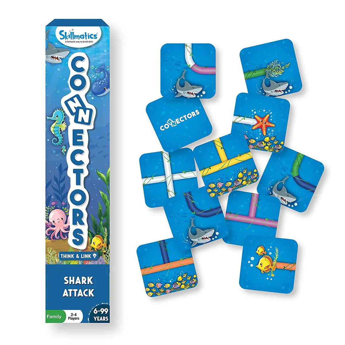Skillmatics Connectors Think & Link Shark Attack - Family Game For Ages 6+ 1
