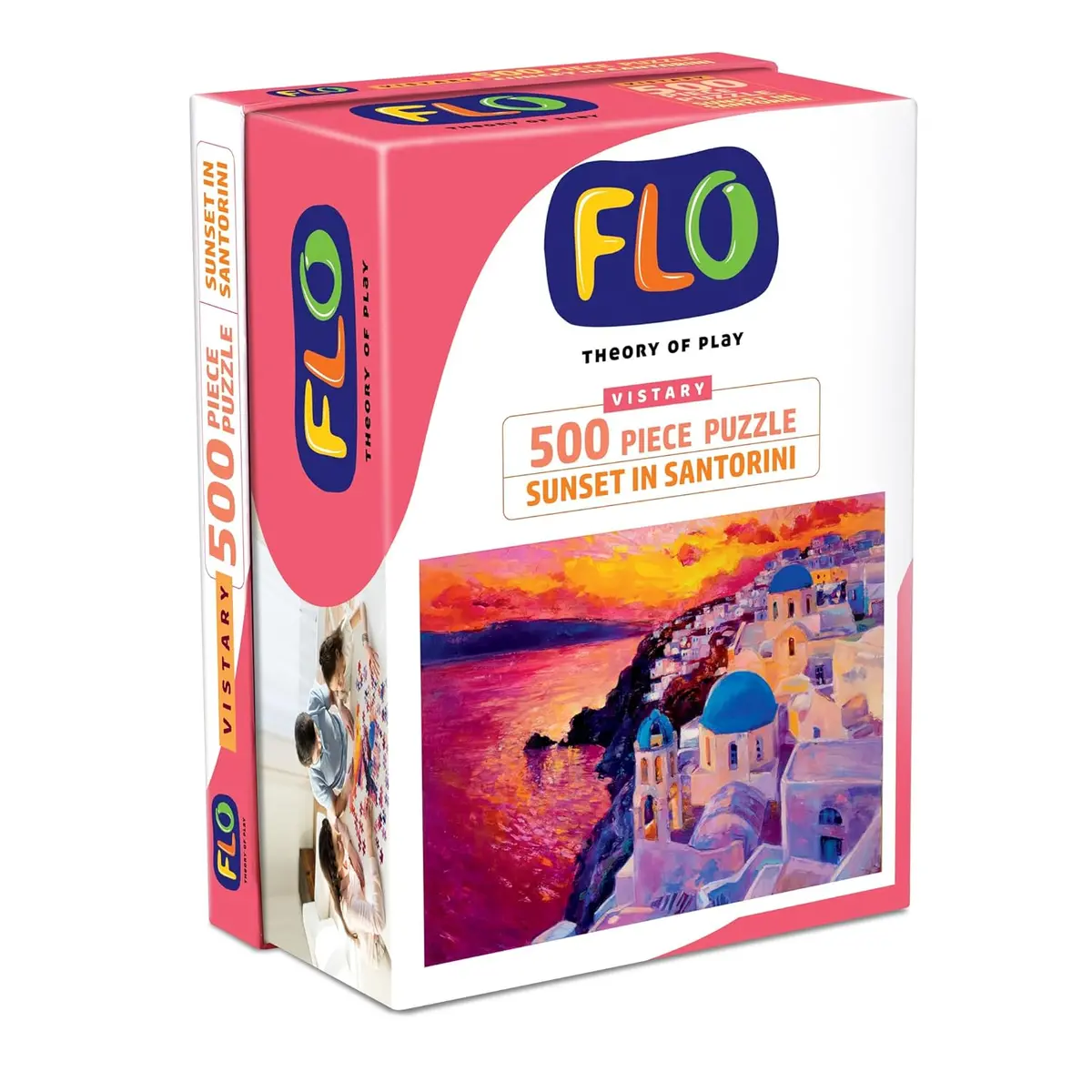 Flo Toys Sunset In Santorini 500-Piece Jigsaw Puzzle Barian Game For Kids & Adults Ages 10+ 1