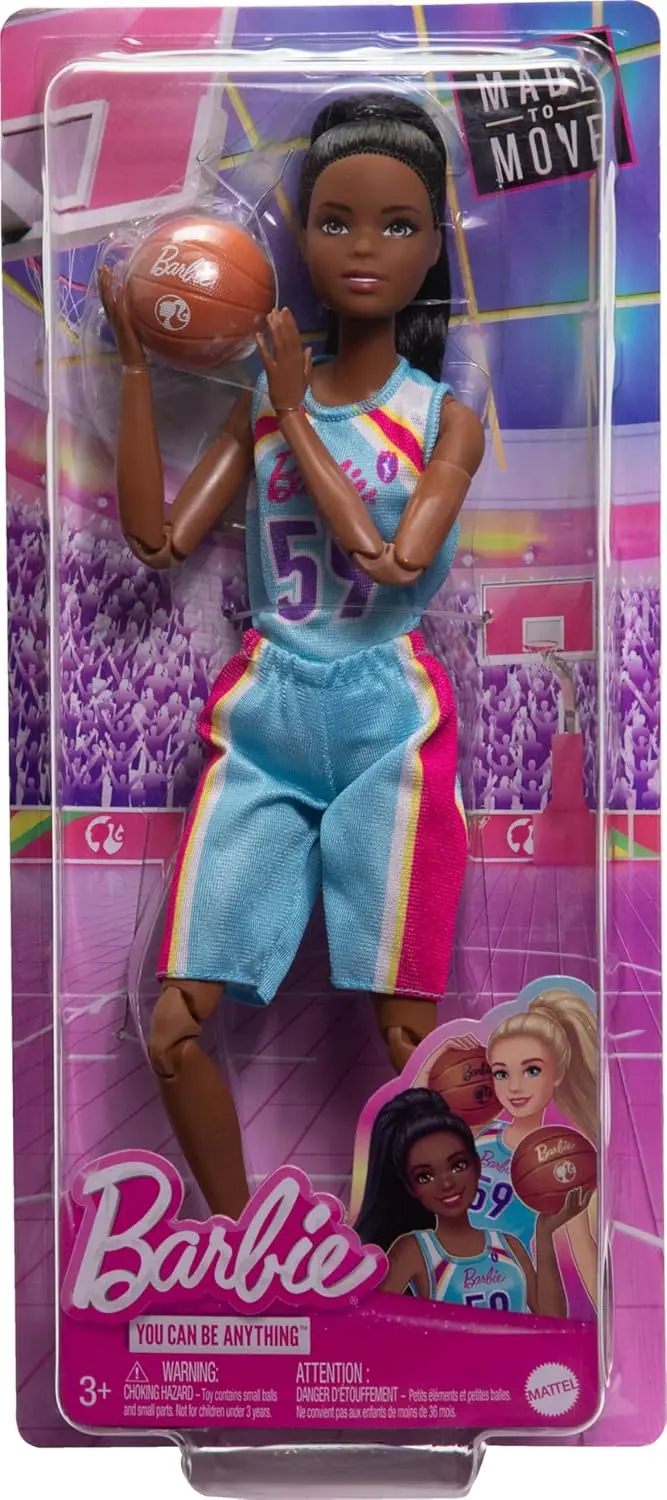 Barbie Made To Move Career Basketball Player Doll With Uniform And Ball For Kids Ages 3 Years And Up 2