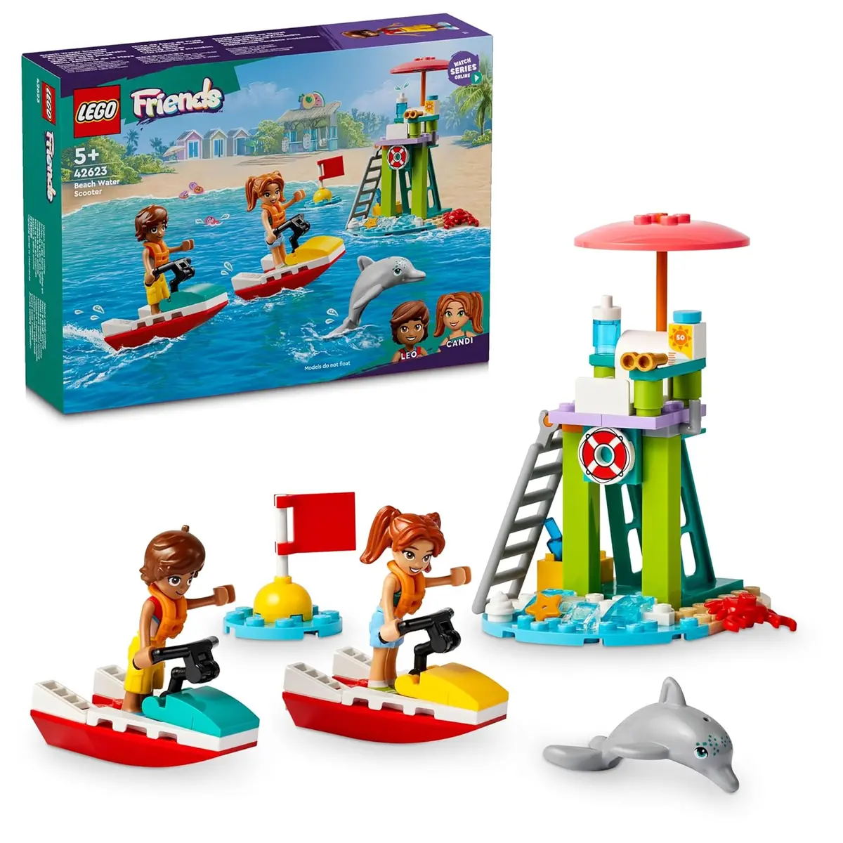 Lego Friends Beach Water Scooter Lifeguard Toy Playset Kit For Ages 5+ 1