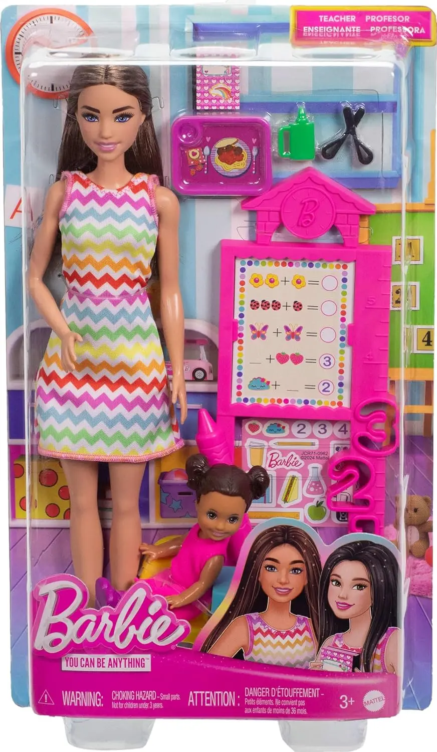 Barbie Teacher Doll With Brunette Fashion Doll, 1 Toddler Doll, & Teaching Accessories For Kids Ages 3+ 2