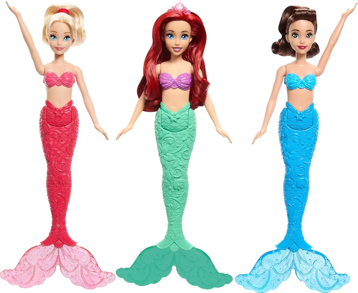 Disney Princess Mattel Ariel Mermaid Fashion Doll & 2 Mermaid Sister Dolls, Posable 1