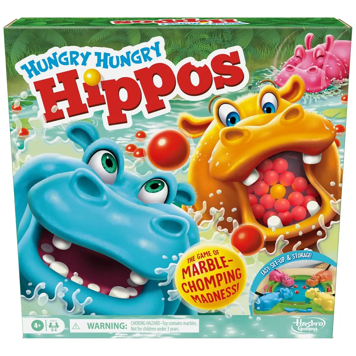 Hasbro Gaming Hungry Hippos Refresh 2 To 4 Players Board Game For Ages 4+ 1