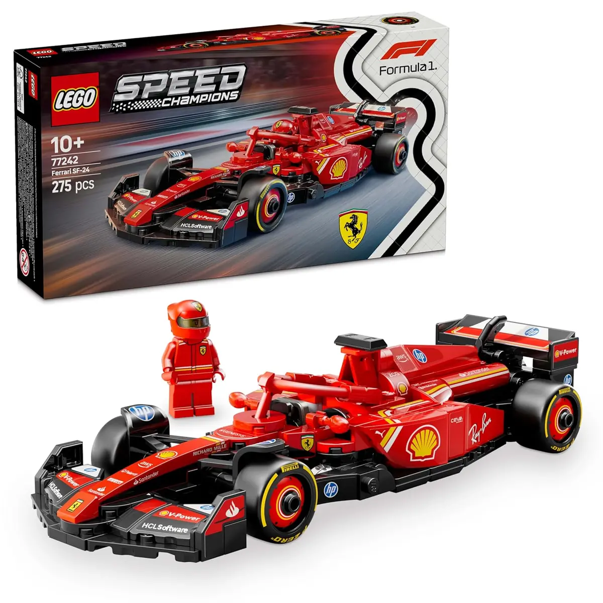 Lego Speed Champions Ferrari Sf-24 F1 Race Car Driver Building Kit For Ages 10+ 1
