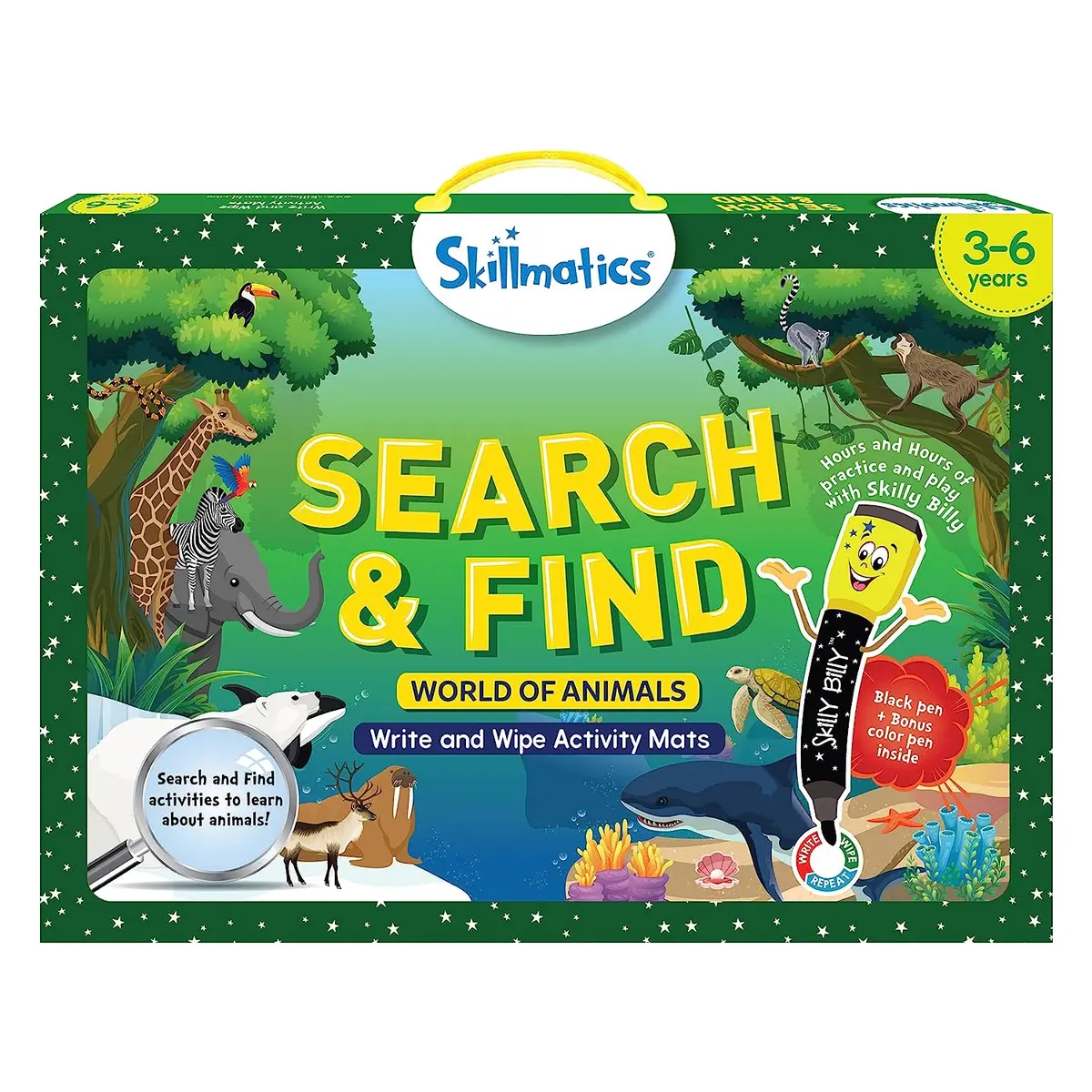 Skillmatics Search And Find Animals, Reusable Activity Mats With 2 Dry Erase Markers, Gifts For Ages 3 To 6 1