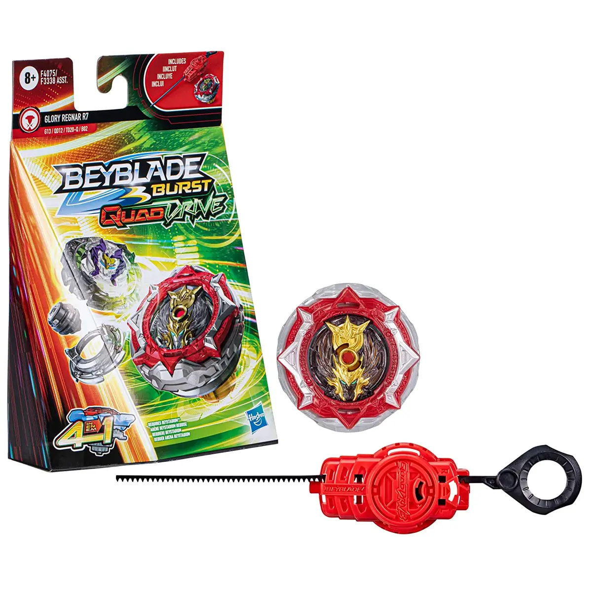 Beyblade Burst Quaddrive Glory Regnar R7 Spinning Top Starter Pack With Launcher For Kids Ages 8 And Up 1