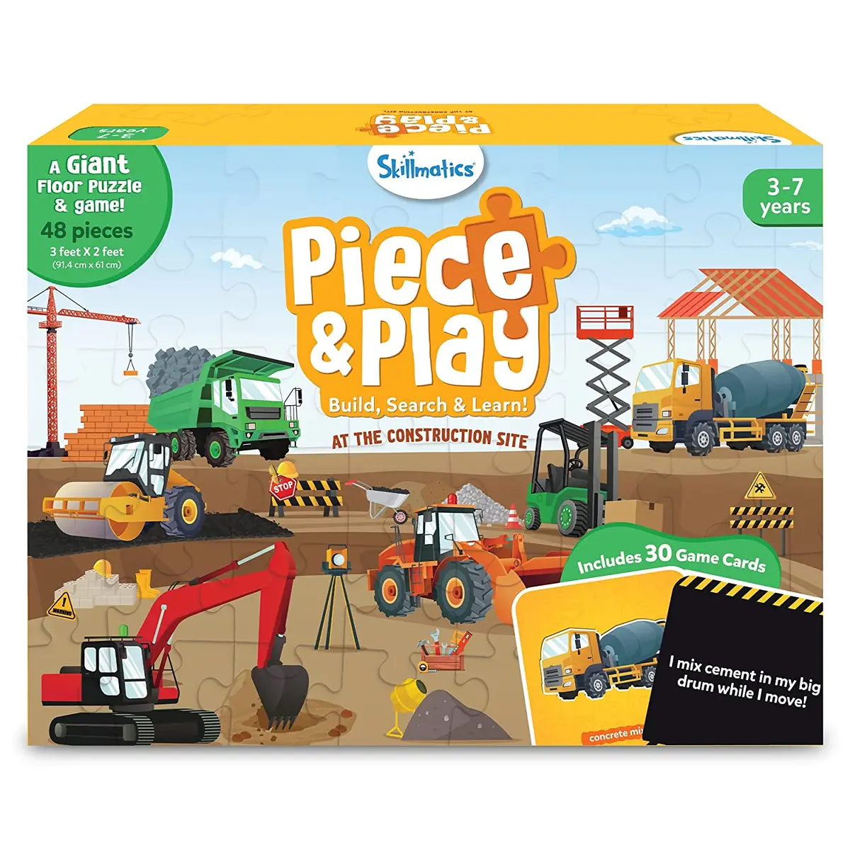 Skillmatics Piece & Play Construction Site Educational Floor Puzzle & Game For Ages 3-7 Years 1