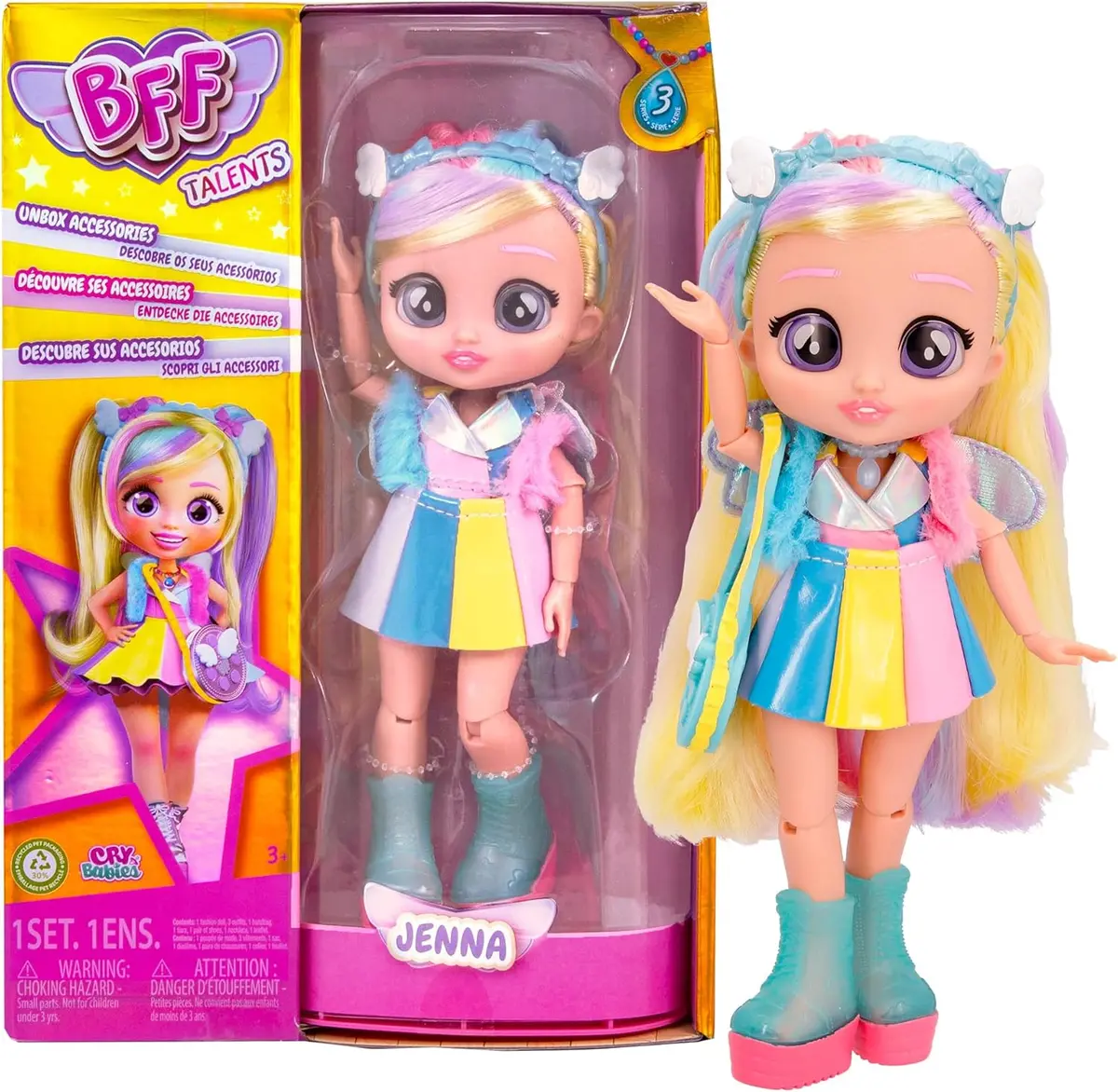 Cry Babies Bff Jenna Fashion Doll With Long Hair Including Outfit And Accessories For Ages 3 And Up 1
